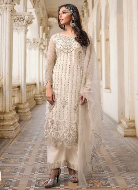 Off White Colour SWAGAT SWATI Heavy Designer Festive Wear ButterFly Net Latest Salwar Suit Collection 3302